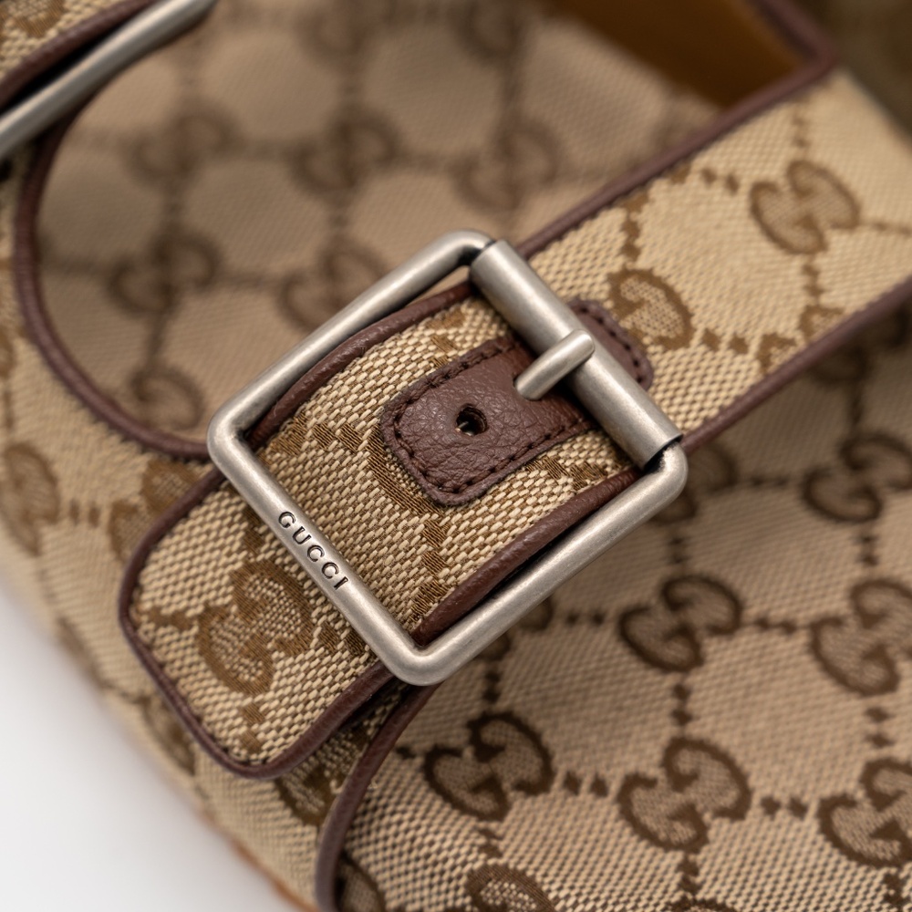 size 10G 10.5 US Gucci GG Canvas Slide Sandals Straps Beige Ebony GG Brown - Picture 7 of 11